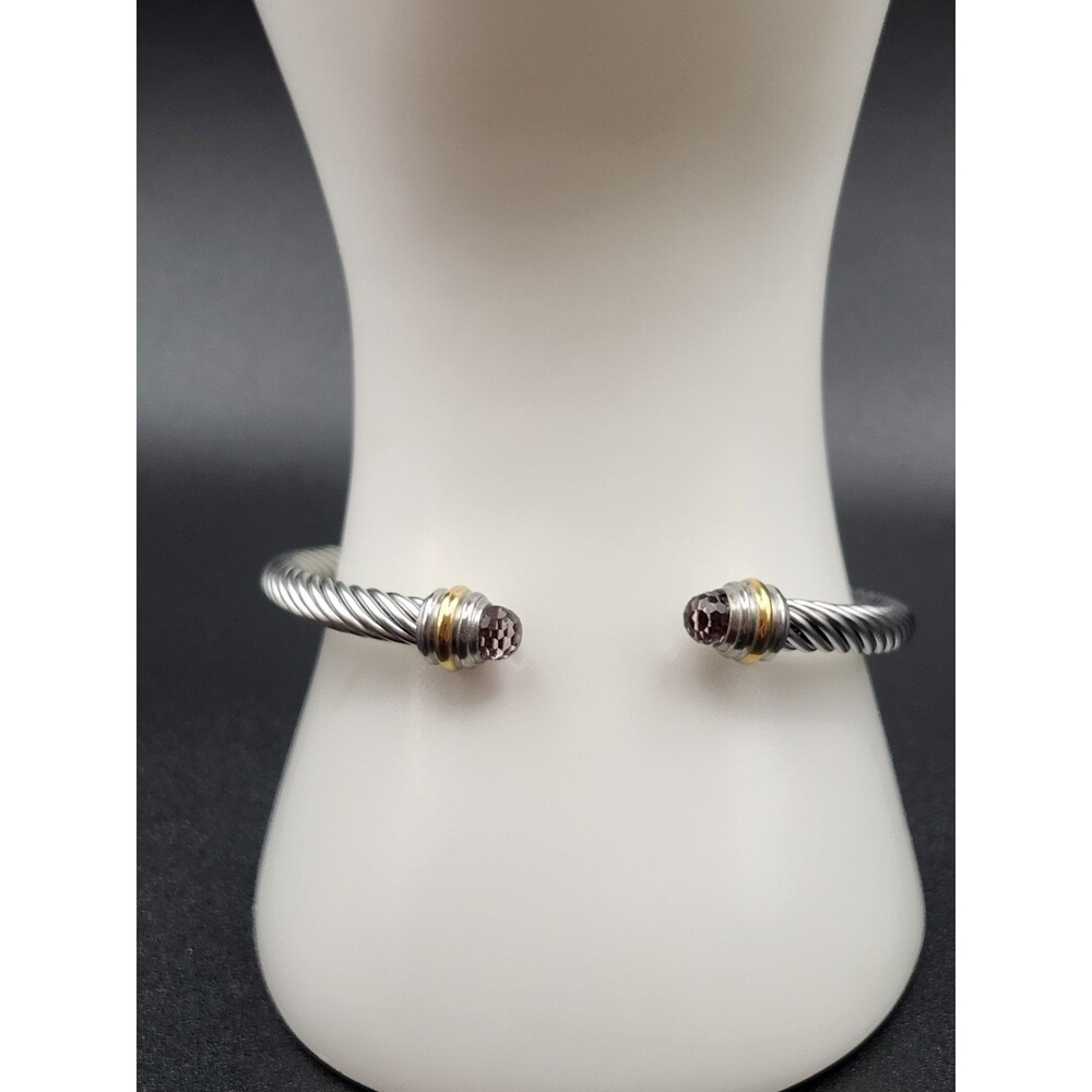 Pink  Crystal Stone   Silver Gold Finish Open Cuff  Adjustable Bracelet